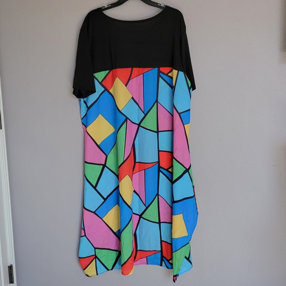 Dress Casual  Irregular Geometric Graphics Casual Loose Long Skirts/Size 5XL. - Picture 2 of 10